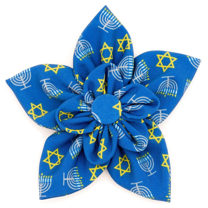 Menorah Flower Tie - Posh Puppy Boutique