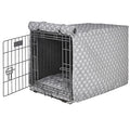 Mercury Micro Jacquard Luxury Crate Cover with Mercury Piping - Posh Puppy Boutique