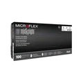 Microflex midknight black powder-free nitrile gloves used in funeral service operations, from lynch supply