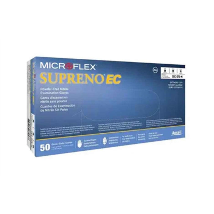 Microflex supreno ec powder-free nitrile gloves used in funeral service operations, from lynch supply