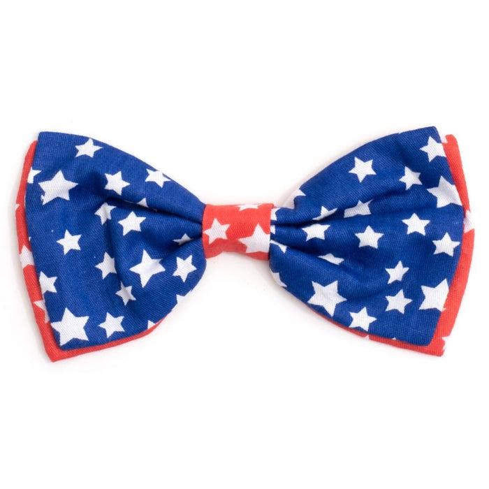 Navy/Red Stars Bow Tie - Posh Puppy Boutique