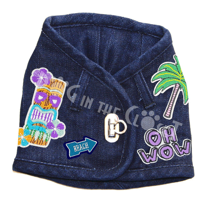 OH WOW Tiki Denim Harness Vest in 3 Colors - Posh Puppy Boutique