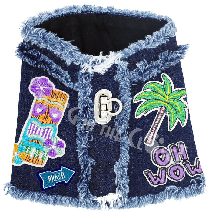 OH WOW Tiki Denim Harness Vest in 3 Colors - Posh Puppy Boutique
