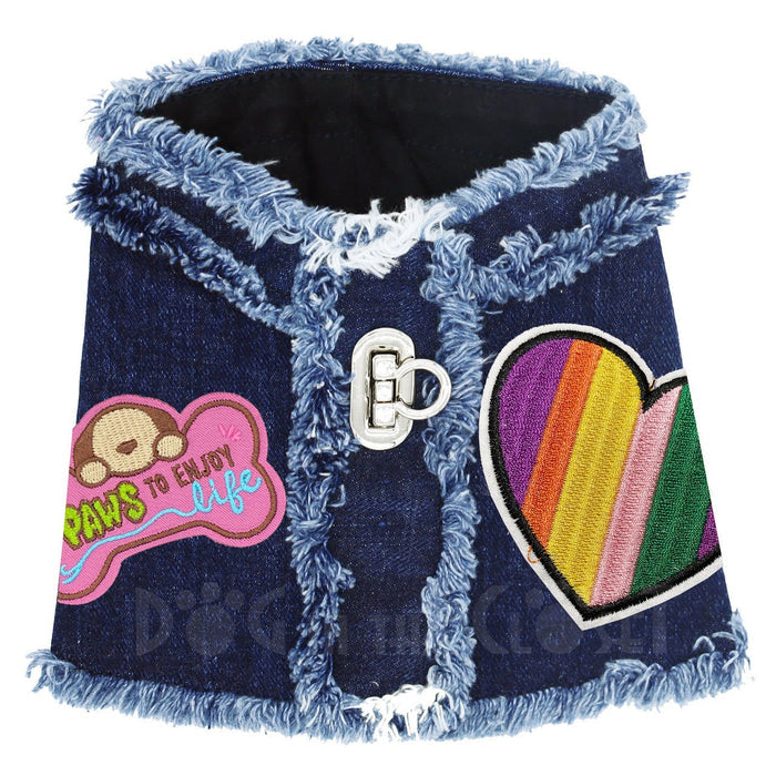 Paws to Enjoy Life Denim Harness Vest in 3 Colors - Posh Puppy Boutique