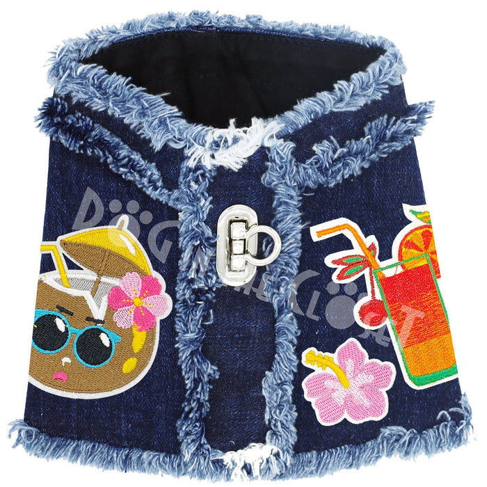 Pina Colada Denim Harness Vest in 3 Colors - Posh Puppy Boutique