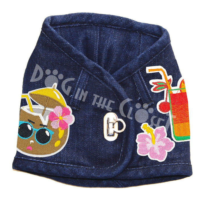 Pina Colada Denim Harness Vest in 3 Colors - Posh Puppy Boutique