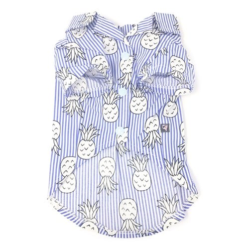 Pineapple Shirt in Blue - Posh Puppy Boutique