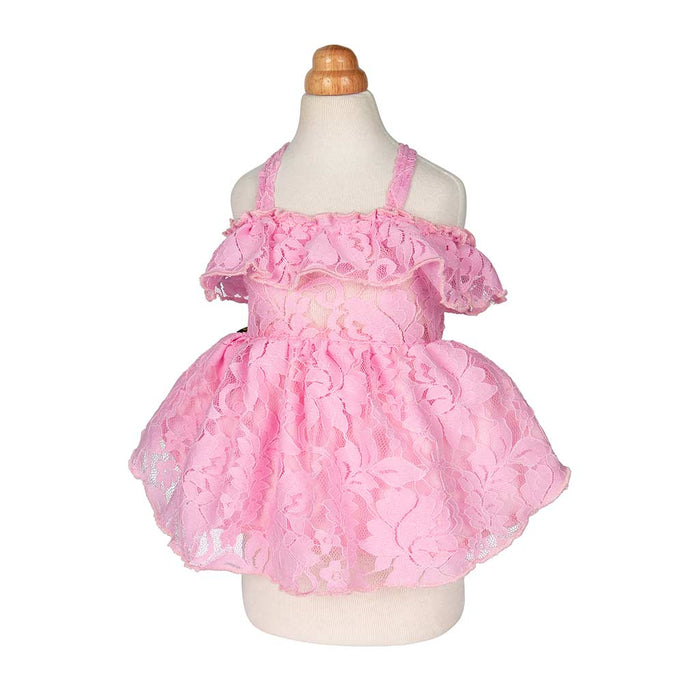 Pink Lace Dress - Posh Puppy Boutique