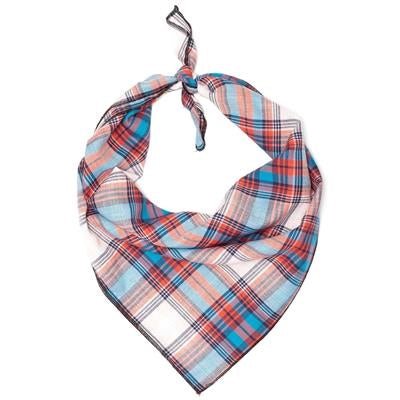 Plaid Bandana - Cornflower Blue And Red - Posh Puppy Boutique
