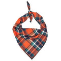Plaid Bandana - Orange And Navy - Posh Puppy Boutique