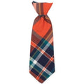 Plaid Neck Tie - Orange And Navy - Posh Puppy Boutique