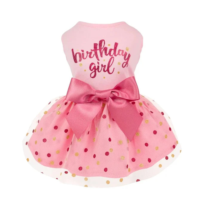Polka Dot Birthday Girl Tulle Dress - Posh Puppy Boutique