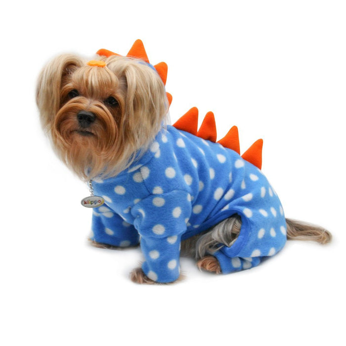 Polka Dots Dino Fleece Hooded Bodysuit/Pajamas & Matching Blanket - Posh Puppy Boutique