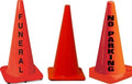 Polyvinyl traffic cones used in funeral service operations, from lynch supply