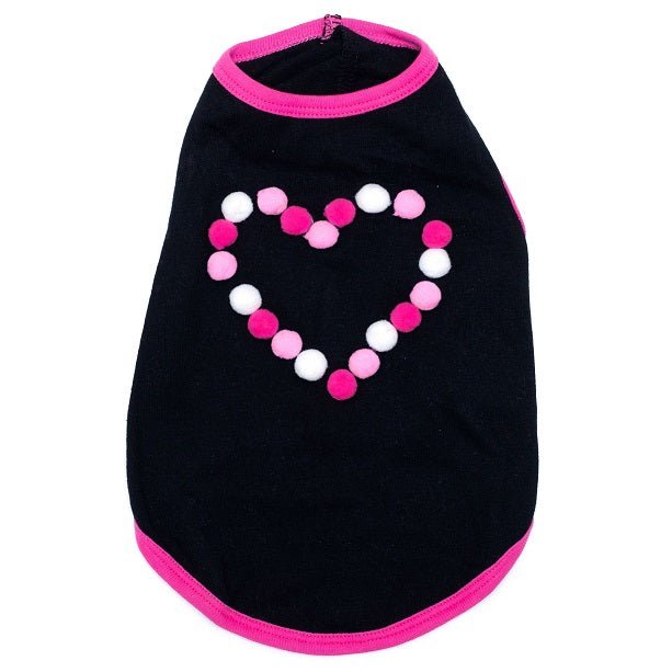 Pom Pom Heart Tee - Posh Puppy Boutique