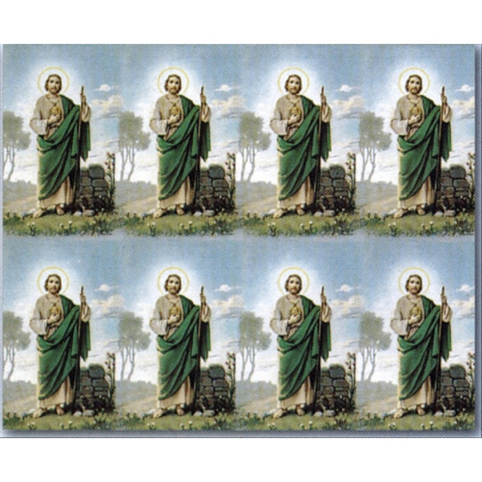 Prayer cards by bonella saint jude micro perforated used in funeral service operations, from lynch supply
