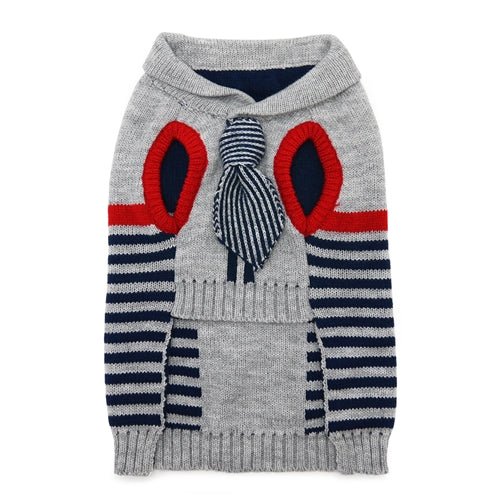 Preppy Necktie Sweater in Blue - Posh Puppy Boutique