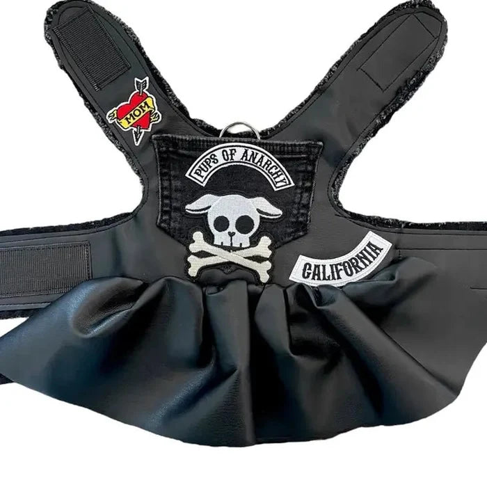 Pups of Anarchy - Faux Leather Dress - Posh Puppy Boutique