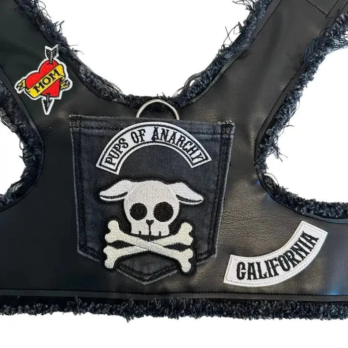 Pups of Anarchy - Faux Leather Harness - Posh Puppy Boutique