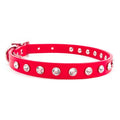 Red Madison Collar with 1 Row Swarovski Crystals - Posh Puppy Boutique