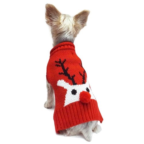 Red Nose Reindeer Sweater - Posh Puppy Boutique