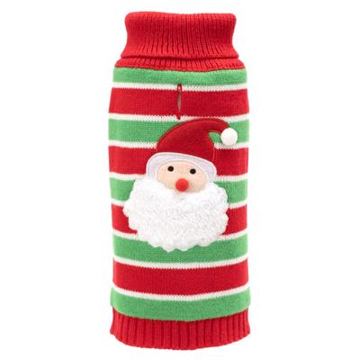 Red/Green Stripe Santa Sweater - Posh Puppy Boutique