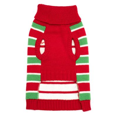 Red/Green Stripe Santa Sweater - Posh Puppy Boutique