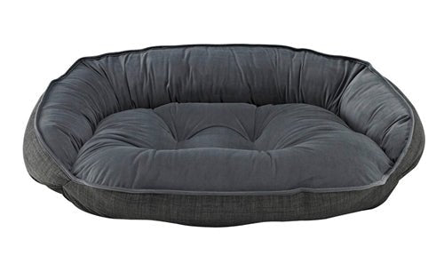 Reversible Microvelvet Crescent Bed - Storm - Posh Puppy Boutique