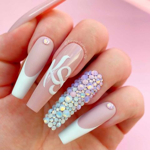 Kiara Sky Rhinestones Moonstone on nail