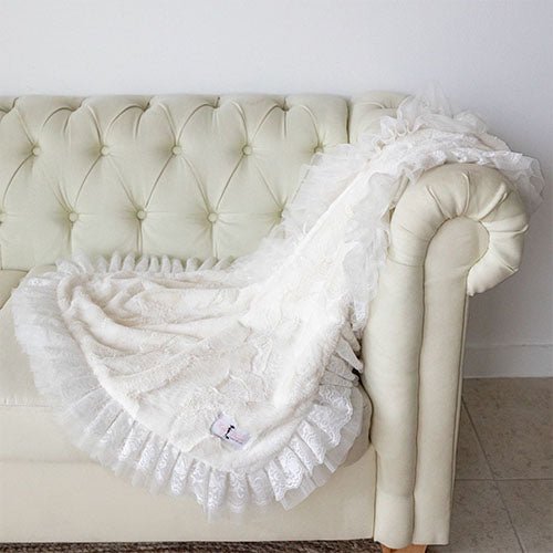 Romantic Dog Blanket in Ivory - Posh Puppy Boutique