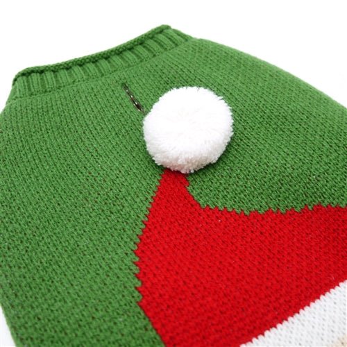 Santa Face Sweater - Green - Posh Puppy Boutique