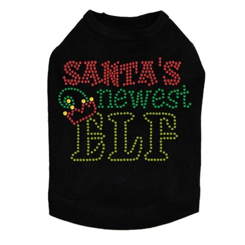 Santa's Newest Elf Rhinestone Tank - Many Colors - Posh Puppy Boutique