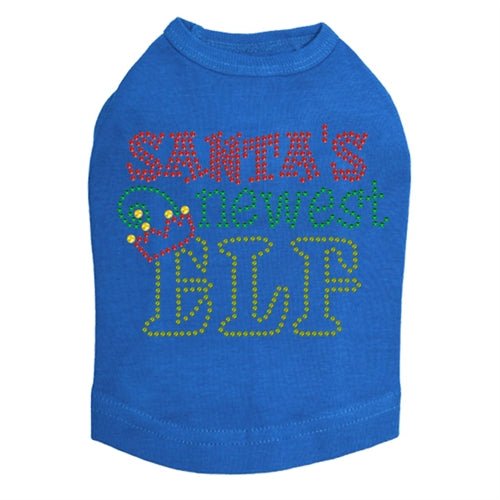 Santa's Newest Elf Rhinestone Tank - Many Colors - Posh Puppy Boutique