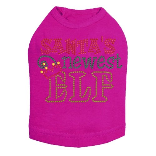 Santa's Newest Elf Rhinestone Tank - Many Colors - Posh Puppy Boutique
