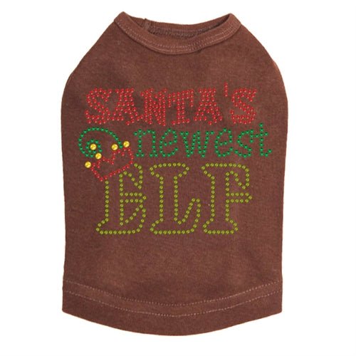 Santa's Newest Elf Rhinestone Tank - Many Colors - Posh Puppy Boutique