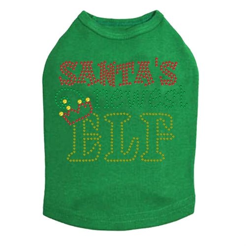 Santa's Newest Elf Rhinestone Tank - Many Colors - Posh Puppy Boutique
