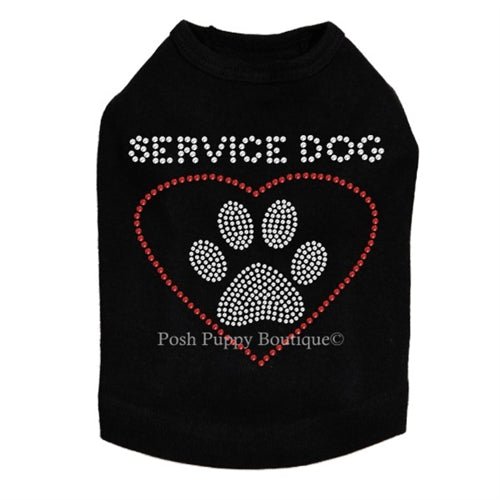 Service Dog Rhinestone Tank - Many Colors - Posh Puppy Boutique