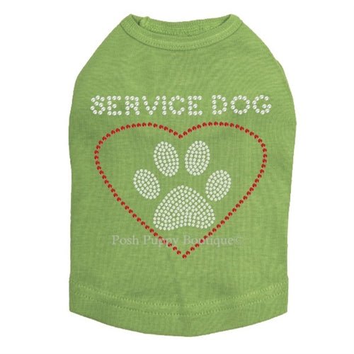 Service Dog Rhinestone Tank - Many Colors - Posh Puppy Boutique