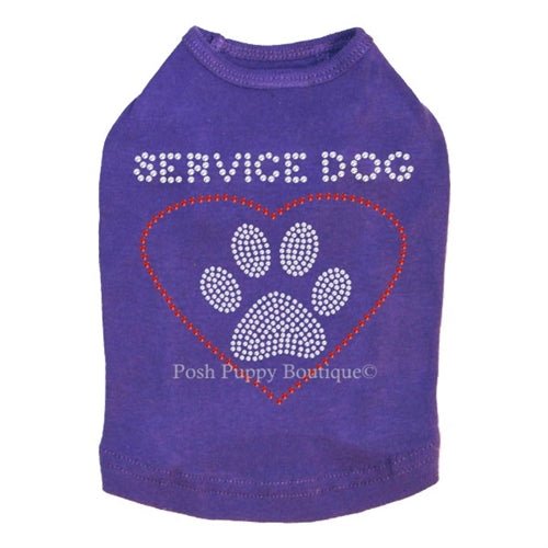 Service Dog Rhinestone Tank - Many Colors - Posh Puppy Boutique