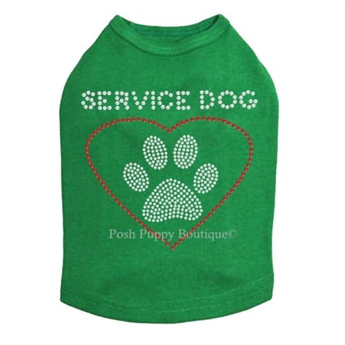 Service Dog Rhinestone Tank - Many Colors - Posh Puppy Boutique