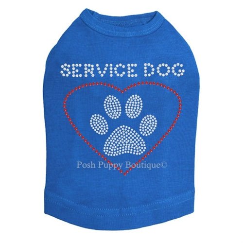 Service Dog Rhinestone Tank - Many Colors - Posh Puppy Boutique