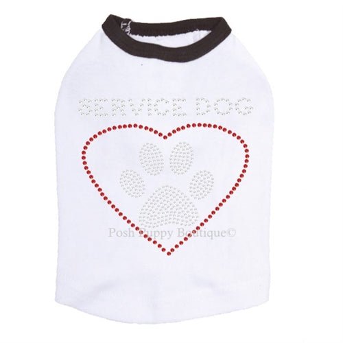 Service Dog Rhinestone Tank - Many Colors - Posh Puppy Boutique