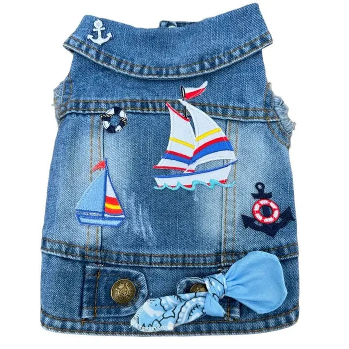 Seven Seas Denim Vest - Posh Puppy Boutique