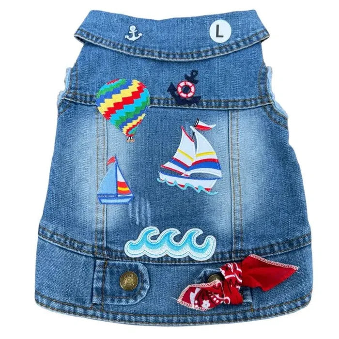 Seven Seas Denim Vest - Posh Puppy Boutique