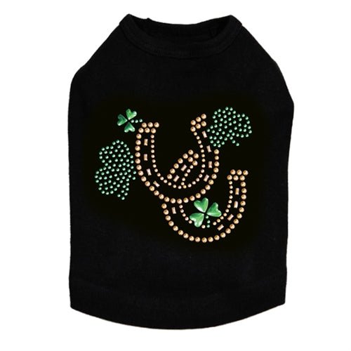 Shamrocks & Horseshoes Rhinestone Dog Tank - Many Colors - Posh Puppy Boutique