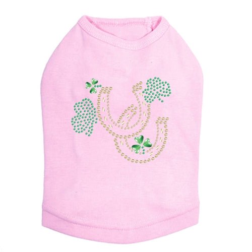 Shamrocks & Horseshoes Rhinestone Dog Tank - Many Colors - Posh Puppy Boutique