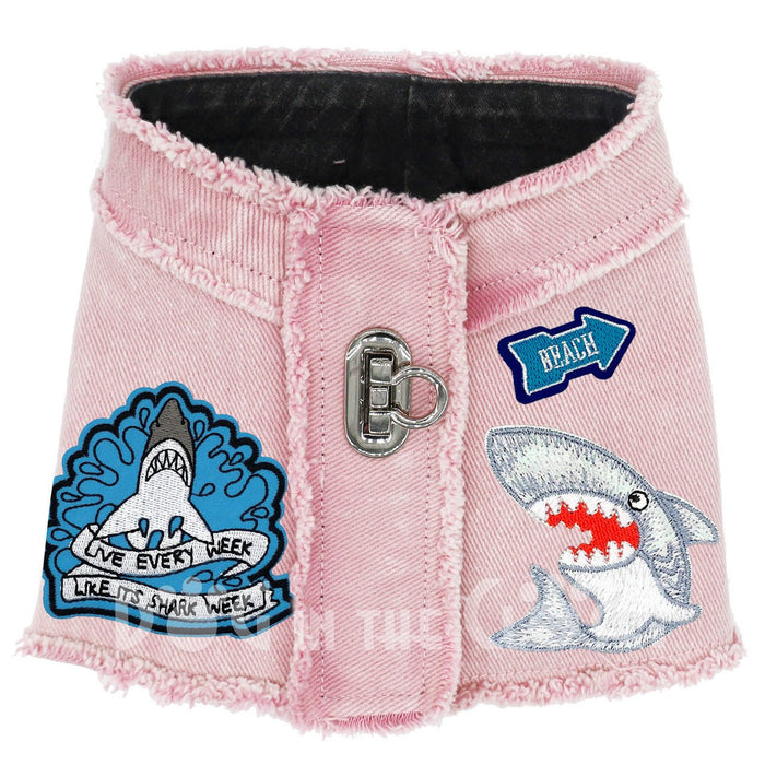 Shark Attack Denim Harness Vest in 3 Colors - Posh Puppy Boutique