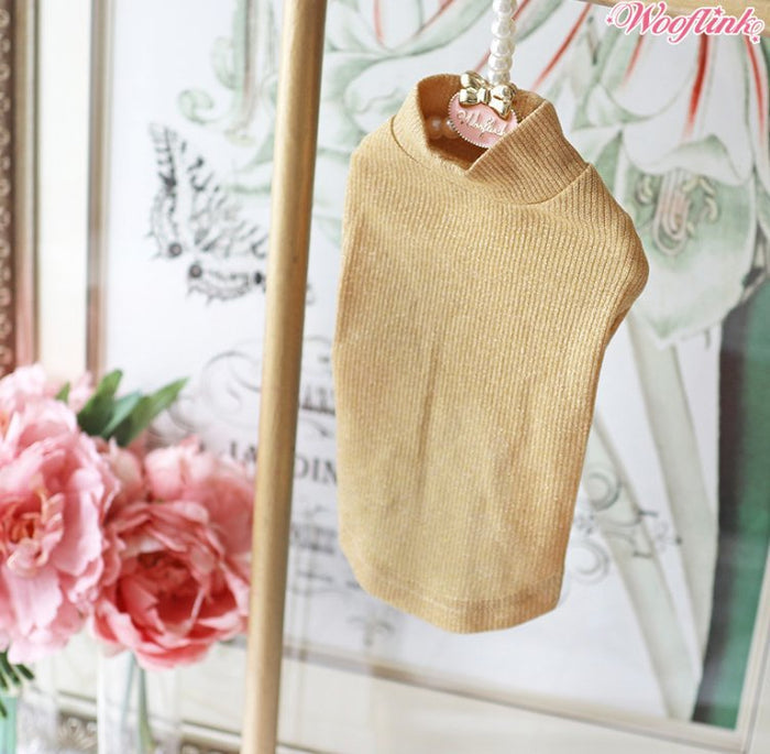 Shimmer Turtleneck in Gold - Posh Puppy Boutique