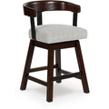 Signature Design by Ashley Haddigan D596-224 Upholstered Swivel Barstool IMAGE 1