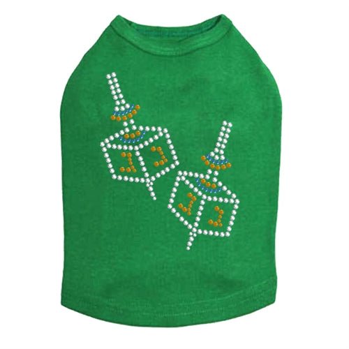 Small Dreidel Blue, Silver, Gold Rhinestuds Tank Top - Many Colors - Posh Puppy Boutique